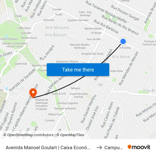Avenida Manoel Goulart | Caixa Econômica to Campus 1 map