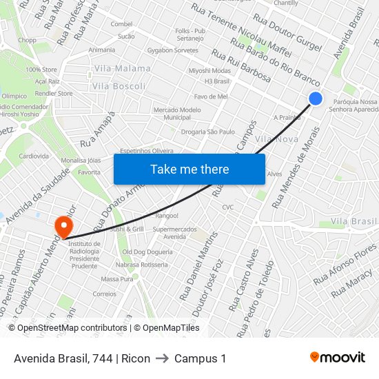 Avenida Brasil, 744 | Ricon to Campus 1 map