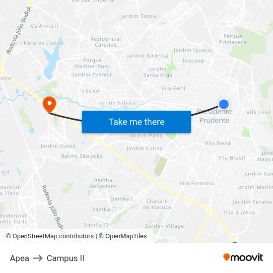 Apea to Campus  II map