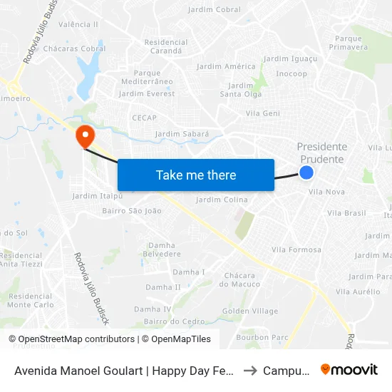 Avenida Manoel Goulart | Happy Day Festas to Campus  II map
