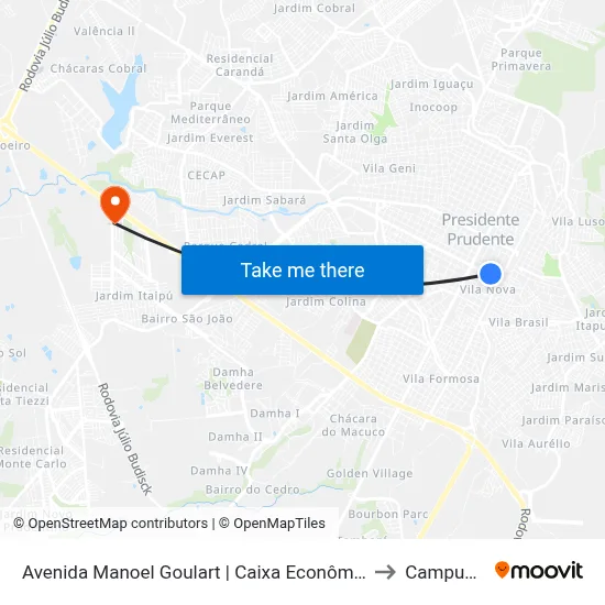 Avenida Manoel Goulart | Caixa Econômica to Campus  II map