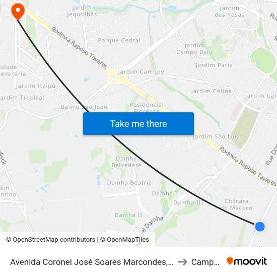 Avenida Coronel José Soares Marcondes, 4653-4923 to Campus  II map
