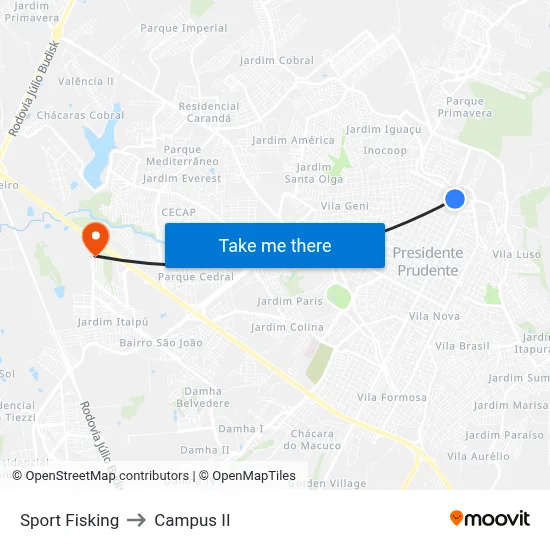 Sport Fisking to Campus  II map