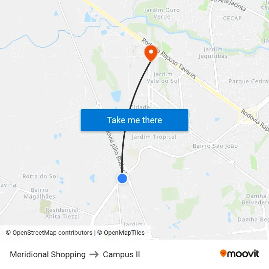 Meridional Shopping to Campus  II map