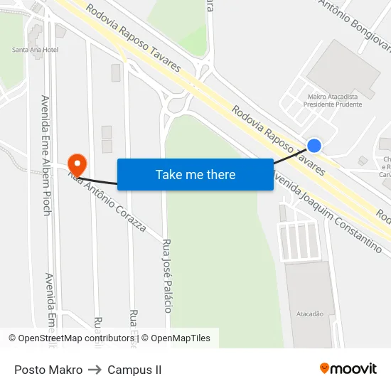 Posto Makro to Campus  II map