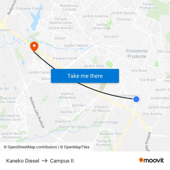 Kaneko Diesel to Campus  II map