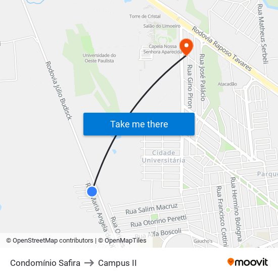 Condomínio Safira to Campus  II map