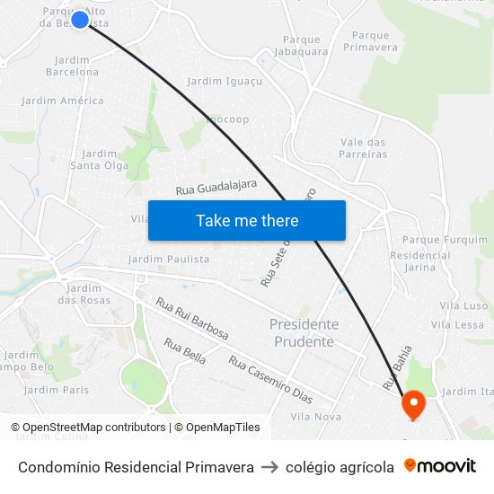 Condomínio Residencial Primavera to colégio agrícola map