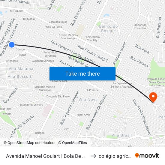 Avenida Manoel Goulart | Bola De Neve to colégio agrícola map