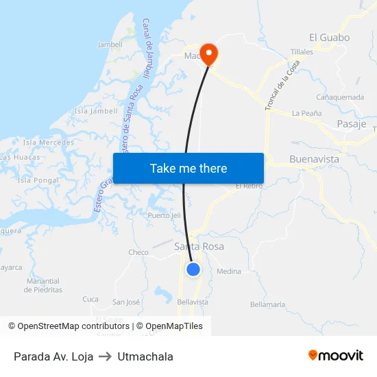 Parada Av. Loja to Utmachala map