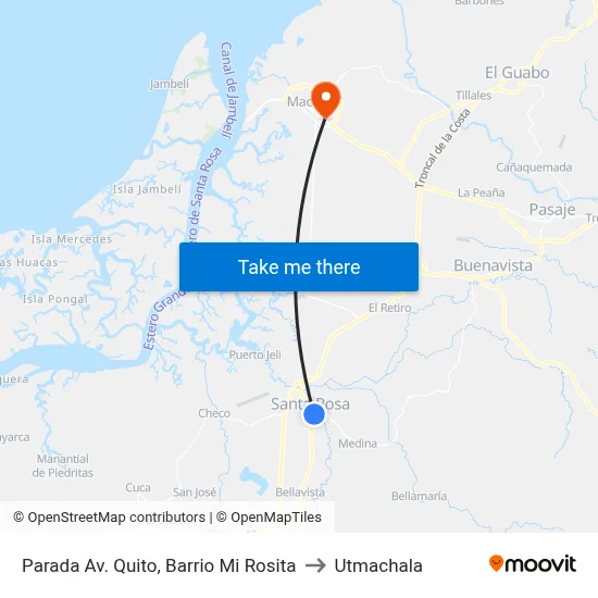 Parada Av. Quito, Barrio Mi Rosita to Utmachala map