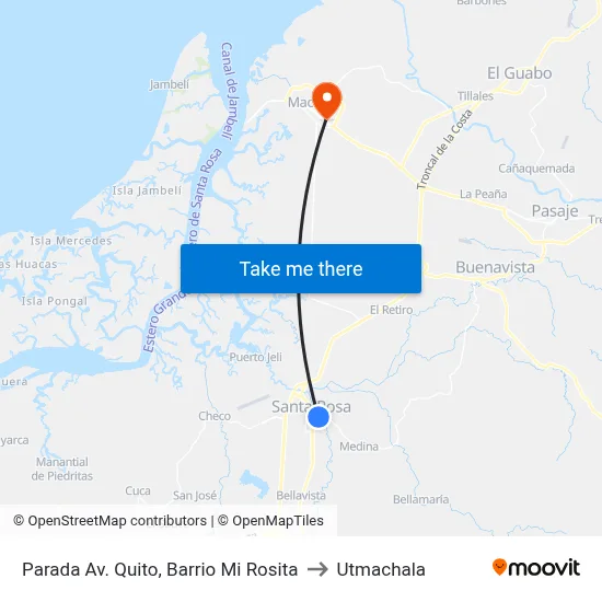 Parada Av. Quito, Barrio Mi Rosita to Utmachala map