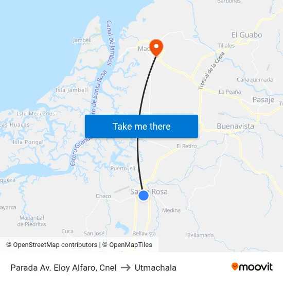 Parada Av. Eloy Alfaro, Cnel to Utmachala map