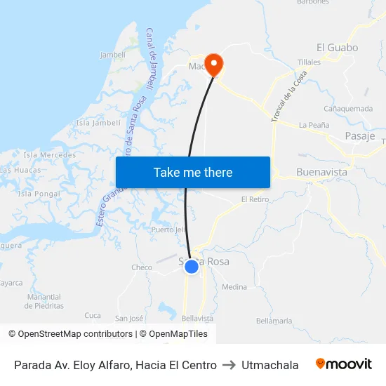 Parada Av. Eloy Alfaro, Hacia El Centro to Utmachala map