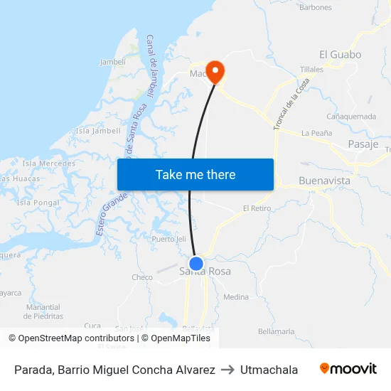 Parada, Barrio Miguel Concha Alvarez to Utmachala map