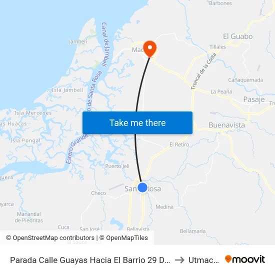 Parada Calle Guayas Hacia El Barrio 29 De Noviembre to Utmachala map