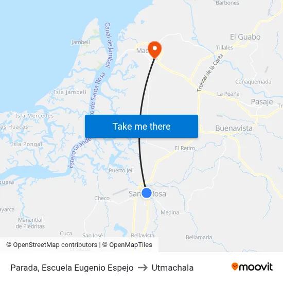 Parada, Escuela Eugenio Espejo to Utmachala map