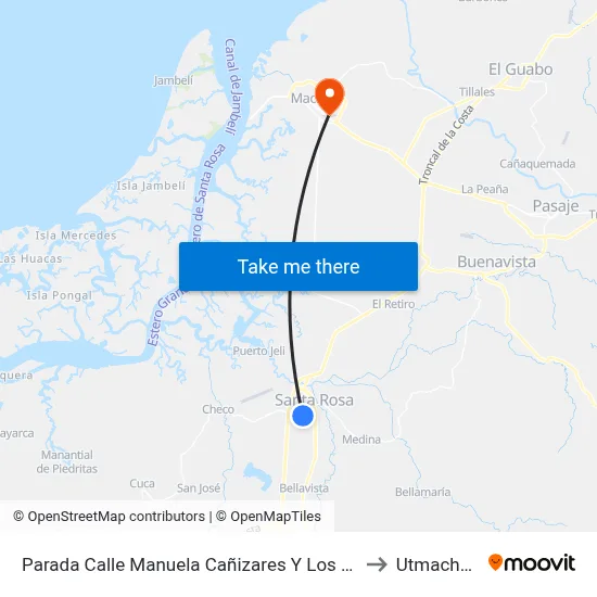 Parada Calle Manuela Cañizares Y Los Ríos to Utmachala map