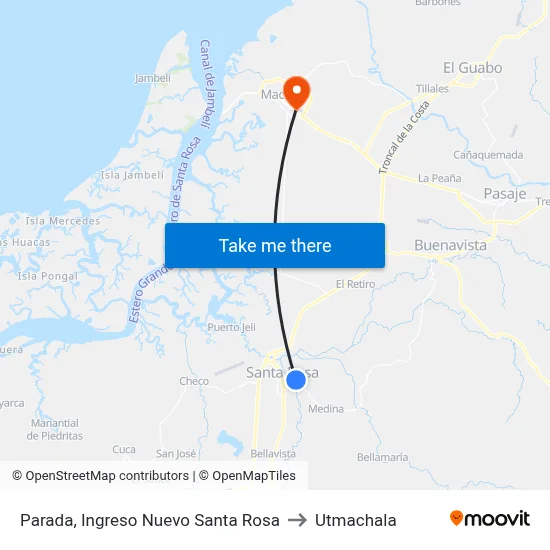 Parada, Ingreso Nuevo Santa Rosa to Utmachala map