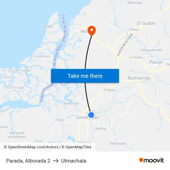 Parada, Alborada 2 to Utmachala map