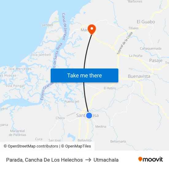 Parada, Cancha De Los Helechos to Utmachala map