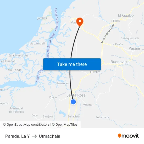 Parada, La Y to Utmachala map