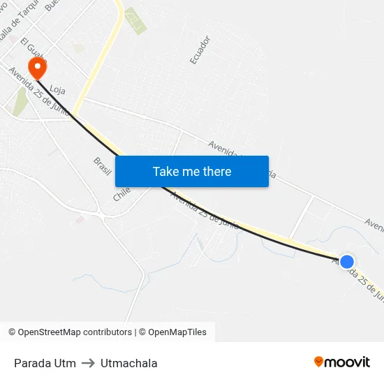 Parada Utm to Utmachala map