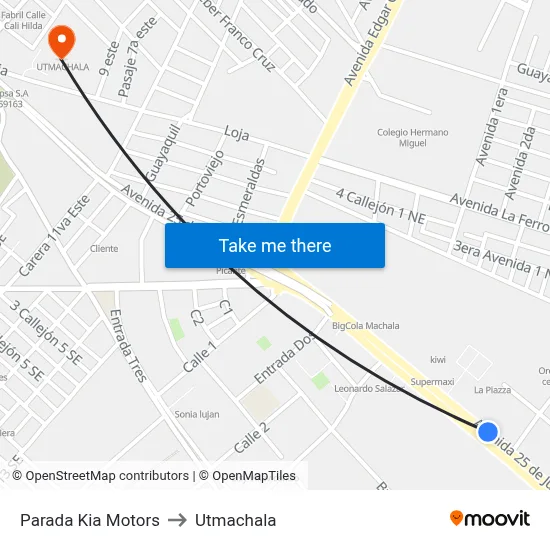 Parada Kia Motors to Utmachala map