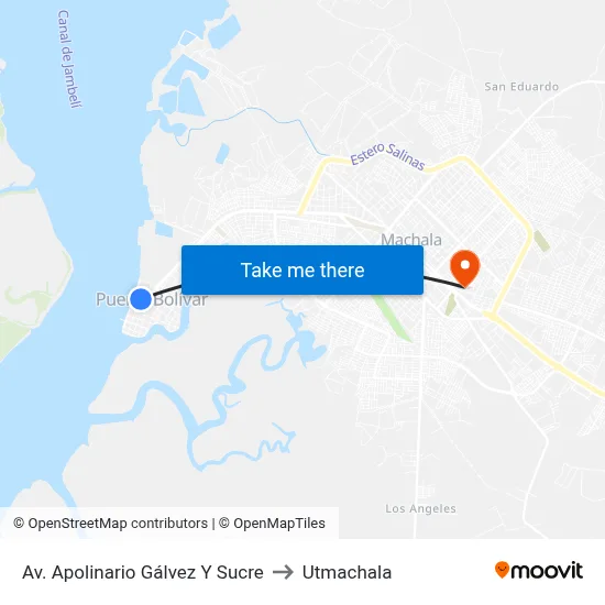 Av. Apolinario Gálvez Y Sucre to Utmachala map