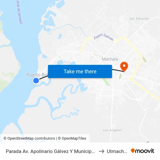 Parada Av. Apolinario Gálvez Y Municipalidad to Utmachala map