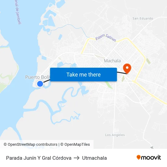 Parada Junín Y Gral Córdova to Utmachala map