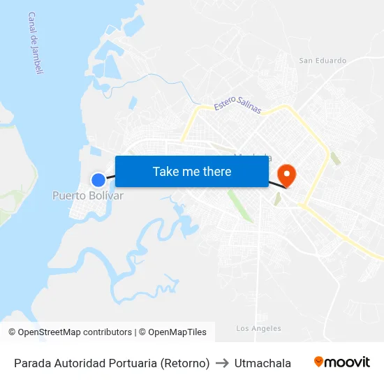 Parada Autoridad Portuaria (Retorno) to Utmachala map