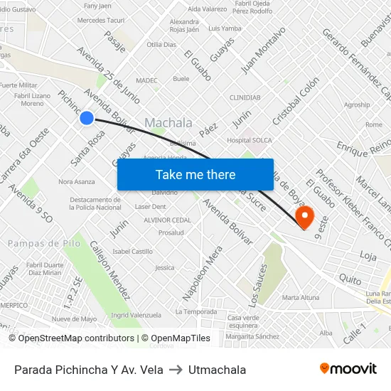 Parada Pichincha Y Av. Vela to Utmachala map