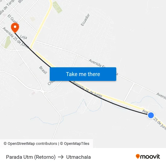 Parada Utm (Retorno) to Utmachala map