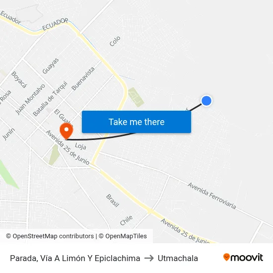 Parada, Vía A Limón Y Epiclachima to Utmachala map
