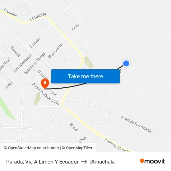 Parada, Vía A Limón Y Ecuador to Utmachala map