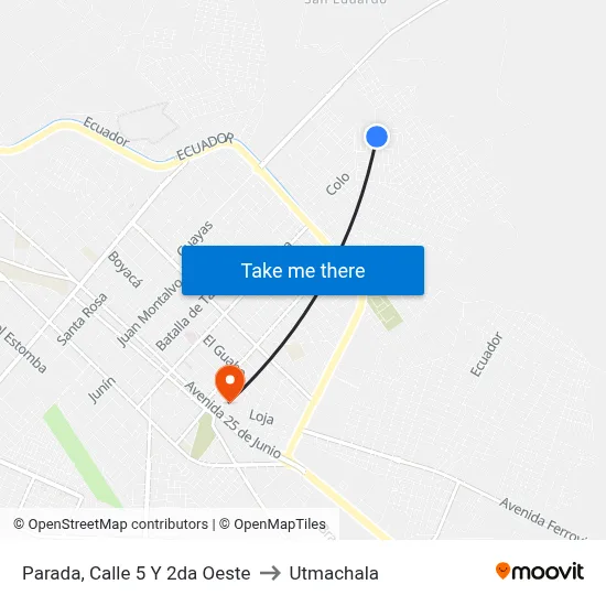 Parada, Calle 5 Y 2da Oeste to Utmachala map
