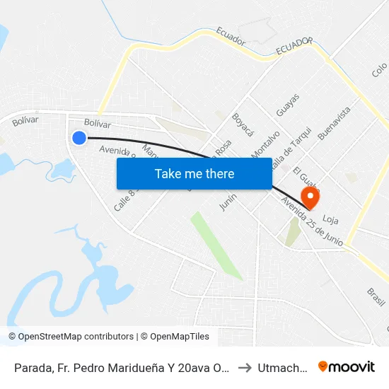 Parada, Fr. Pedro Maridueña Y 20ava Oeste to Utmachala map