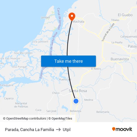 Parada, Cancha La Familia to Utpl map