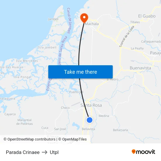 Parada Crinaee to Utpl map