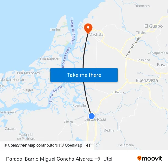 Parada, Barrio Miguel Concha Alvarez to Utpl map