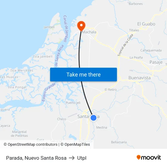 Parada, Nuevo Santa Rosa to Utpl map