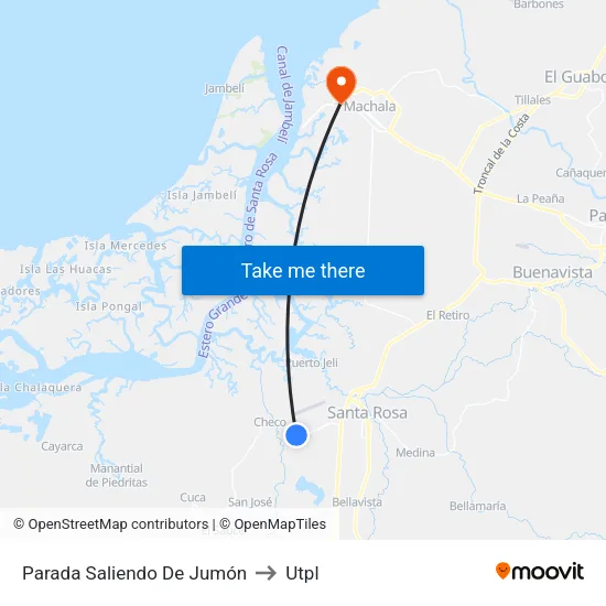 Parada Saliendo De Jumón to Utpl map