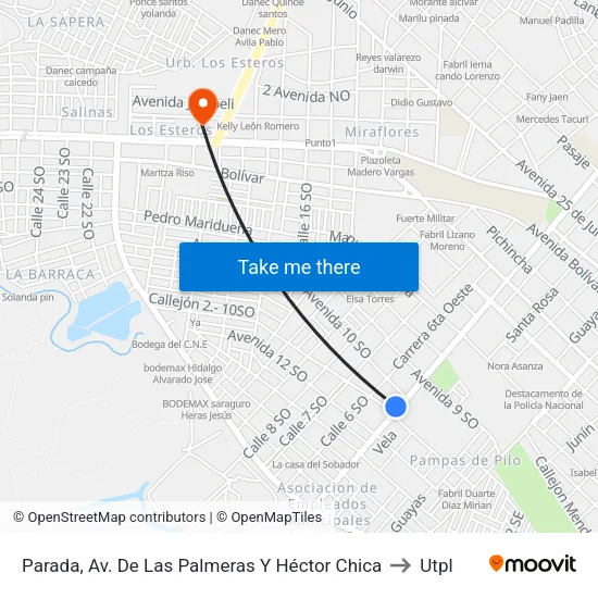 Parada, Av. De Las Palmeras Y Héctor Chica to Utpl map