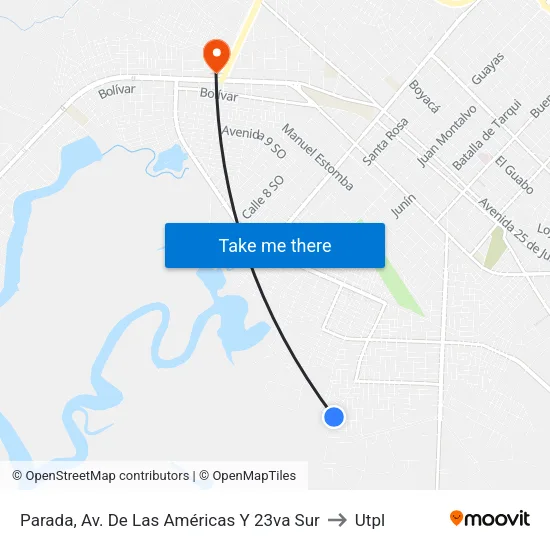 Parada, Av. De Las Américas Y 23va Sur to Utpl map