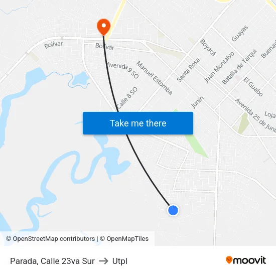 Parada, Calle 23va Sur to Utpl map