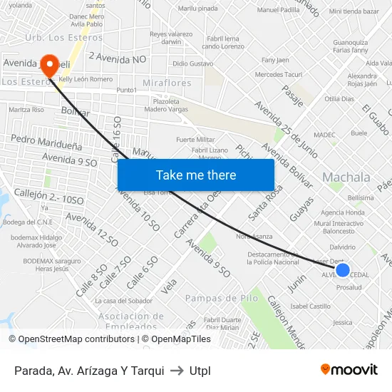Parada, Av. Arízaga Y Tarqui to Utpl map