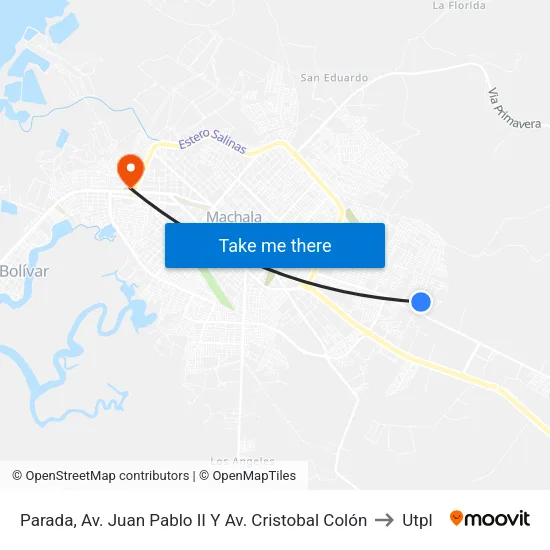 Parada, Av. Juan Pablo II Y Av. Cristobal Colón to Utpl map