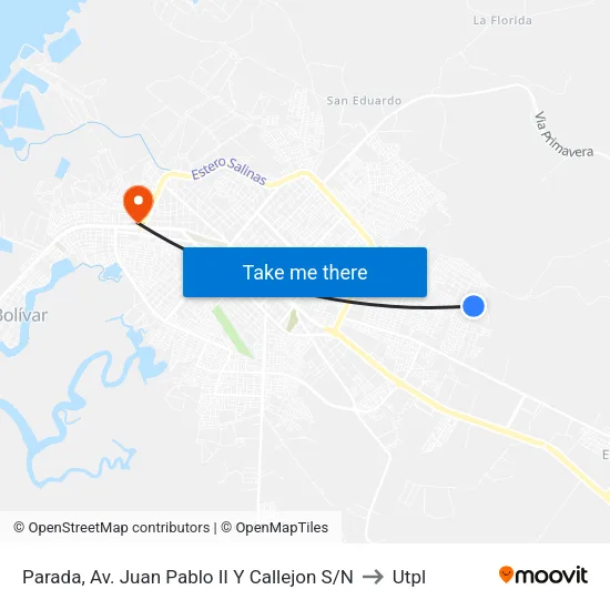 Parada, Av. Juan Pablo II Y Callejon S/N to Utpl map