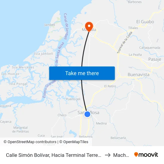 Calle Simón Bolívar, Hacia Terminal Terrestre to Machala map